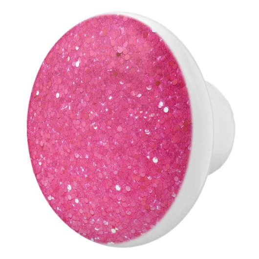 Helderroze Glitter Keramische Knop (Rechts)