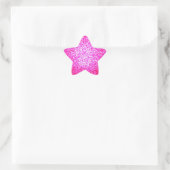 Helderroze glitter mode ster sticker (Tas)