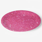 Helderroze Glitter Papieren Bordje (Gekanteld)