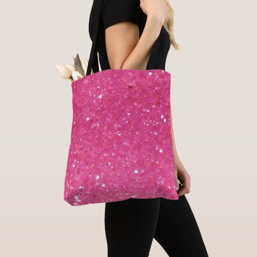 Helderroze Glitter Tote Bag (Dichtbij)