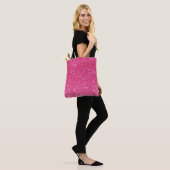 Helderroze Glitter Tote Bag (Op model)