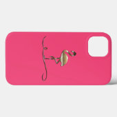 Helderroze Gold Flamingo Hoesje (Achterkant (horizontaal))