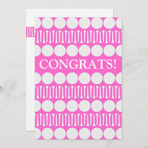 Helderroze Golfer's Gepersonaliseerd Wenskaart Bedankkaart