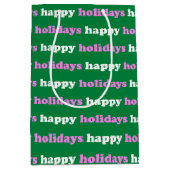 Helderroze groene kerstvakantie Preppy Schattige Medium Cadeauzakje (Voorkant)