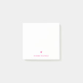 Helderroze hart en naam post-it® notes (Voorkant)