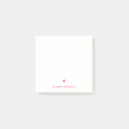 Helderroze hart en naam post-it® notes