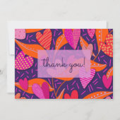 Helderroze harten Patroon Business Bedankkaart (Voorkant)