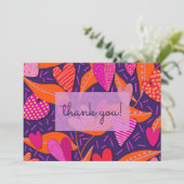 Helderroze harten Patroon Business Bedankkaart (Staand voorkant)