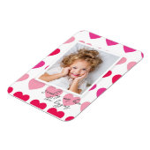 Helderroze hartfoto Foto Valentijnsdag Holiday C Magneet (Linkerzijde)