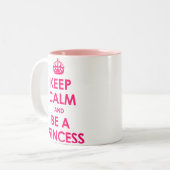 Helderroze kalm houden en prinses zijn Mokken (Voorkant links)