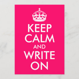 Helderroze kalm houden en schrijven