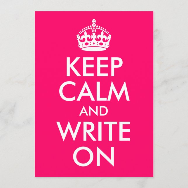 Helderroze kalm houden en schrijven (Voorkant)