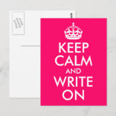 Helderroze kalm houden en schrijven briefkaart (Voorkant / Achterkant)