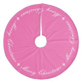 Helderroze kerstscript fleece kerstboom rok (Voorkant)