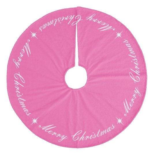 Helderroze kerstscript fleece kerstboom rok (Voorkant)