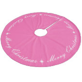 Helderroze kerstscript fleece kerstboom rok (Gekanteld)