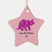 Helderroze kerstversiering keramisch ornament (Rechts)