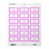 Helderroze labels voor grote retouradressen (Full Sheet)