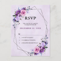 Helderroze Lila Paarse tinten Bloemen RSVP