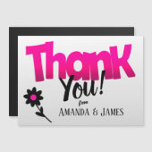 Helderroze Logo met Clipart Flower - Hartelijk dan (Voorkant / Achterkant)