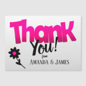 Helderroze Logo met Clipart Flower - Hartelijk dan (Voorkant)