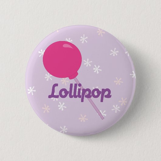 Helderroze Lollipop Ronde Button 5,7 Cm (Voorkant)