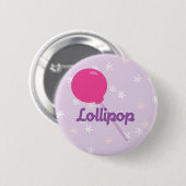 Helderroze Lollipop Ronde Button 5,7 Cm (Voorkant /achterkant)