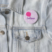 Helderroze Lollipop Ronde Button 5,7 Cm (In situ)
