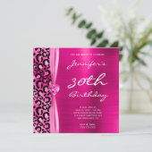 Helderroze luipaard Glam 30e verjaardag Kaart (Staand voorkant)