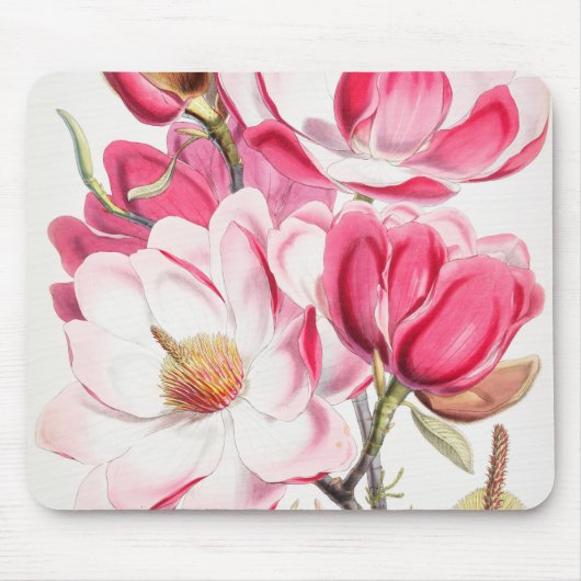 Helderroze Magnolia Muismat (Voorkant)