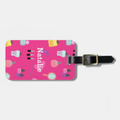 Helderroze, make-up, schoonheid, bewegingspatroon bagagelabel (Voorkant horizontaal)