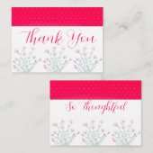 Helderroze met Floral aanraking Notitiekaartje (Voorkant / Achterkant)