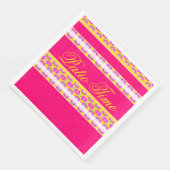 Helderroze met geel servet (Hoek)