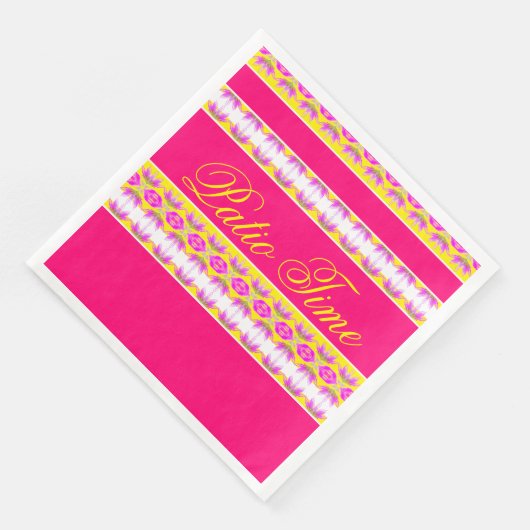 Helderroze met geel servet (Hoek)