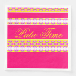 Helderroze met geel servet