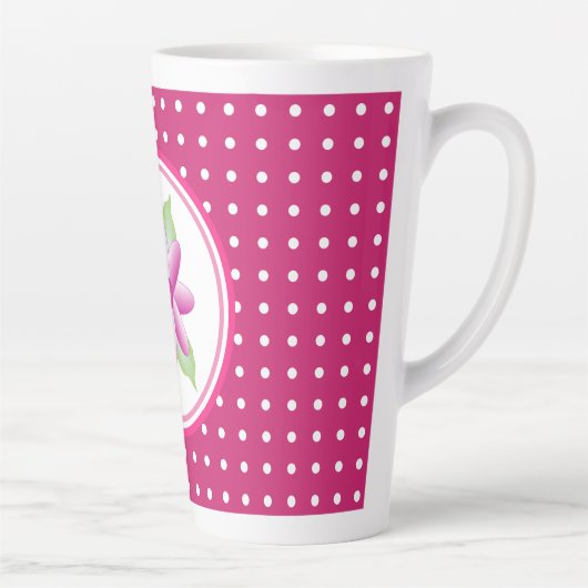 Helderroze met wit latte mok (Rechts)