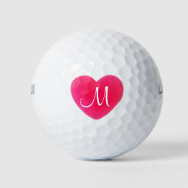 Helderroze monogram Golf Balls Golfballen