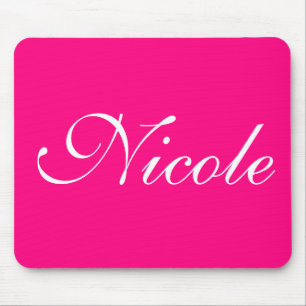 Helderroze Mousepad, Gepersonaliseerd naam Muismat