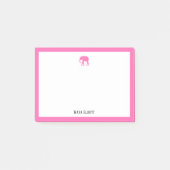 Helderroze Olifant en Rand op Wit met Naam Post-it® Notes (Voorkant)