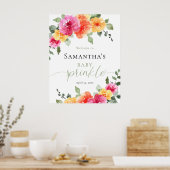 Helderroze oranje baby roze ontvangst poster (Keuken)