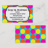 Helderroze Oranje gele poolpuntenpatroon Visitekaartje (Voorkant / Achterkant)