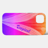 Helderroze Oranje Paarse tropische palmen Case-Mate iPhone Case (Achterkant (horizontaal))