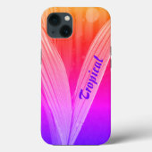Helderroze Oranje Paarse tropische palmen Case-Mate iPhone Case (Achterkant)