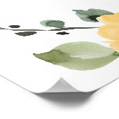 Helderroze oranje pioenroos bruids lunch welkom poster (Hoek)