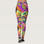 Helderroze Paarse Blauwgroen Turquoise Marble Frac Leggings (Achterkant)