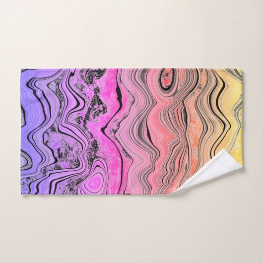 Helderroze Paarse, marmer SWIRL TOWEL SET Bad Handdoek (Handdoek)