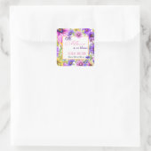 Helderroze paarse wilde bloem is in bloei #2 vierkante sticker (Tas)