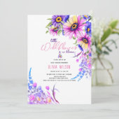 Helderroze paarse wilde bloem is onderweg #13 kaart (Staand voorkant)