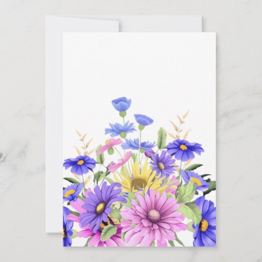 Helderroze paarse wilde bloem is onderweg #13 kaart (Achterkant)