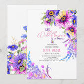 Helderroze paarse wilde bloem is onderweg #13 kaart (Voorkant / Achterkant)